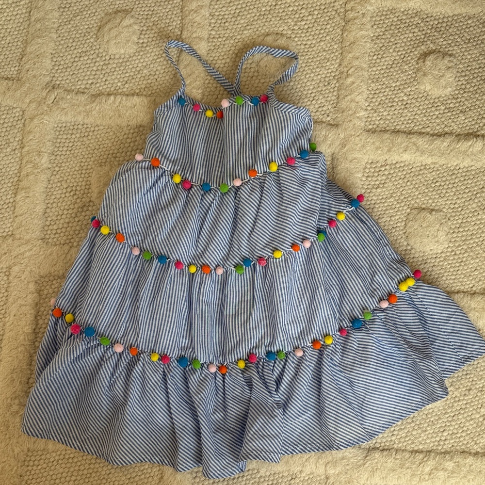 Tommy Bahama Striped Dress with Colorful Pom Poms